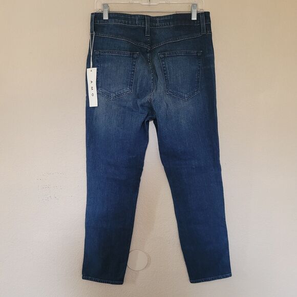 Amo Jeans Womens High Rise Stix Crop Size 31 Slim Fit Stretchy Dark Wash Nwt - Picture 7 of 7